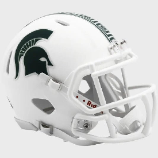 Michigan State Spartans NCAA Mini Speed Football Helmet 2023 Matte White - NCAA - Helmets