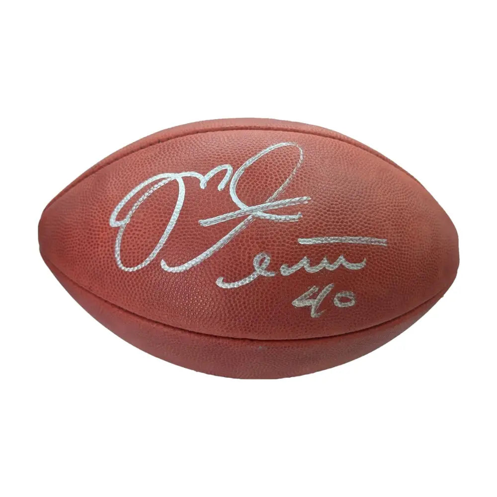 Mike Alstott Autographed Wilson Duke Metallic Tampa Bay Buccaneers Football - Football Memorabilia