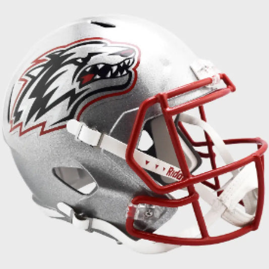 New Mexico Lobos Full Size Speed Replica Football Helmet Silver- NCAA - Helmets