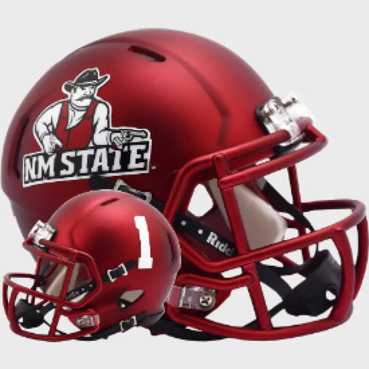 New Mexico State Aggies NCAA Mini Speed Football Helmet Anodized Maroon - NCAA - Helmets