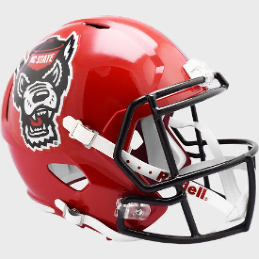 North Carolina State Wolfpack Full Size Speed Replica Football Helmet Red Tuffy- NCAA - Helmets