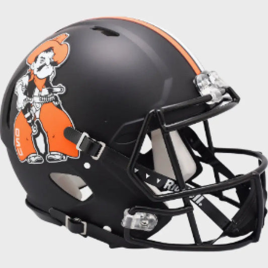 Oklahoma State Cowboys Full Size Authentic Speed Football Helmet Matte Black Pistol Petek - NCAA - Helmets