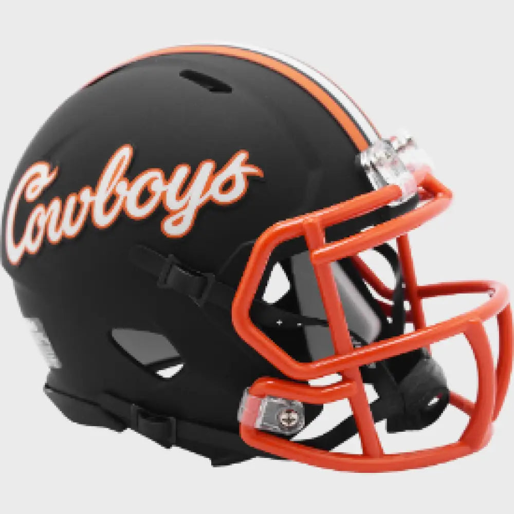 Oklahoma State Cowboys NCAA Mini Speed Football Helmet Matte Black- NCAA - Helmets