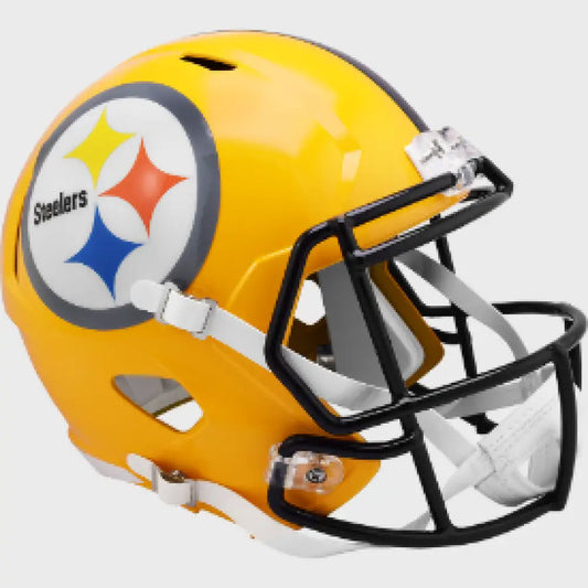 Pittsburgh Steelers Full Size Gold Speed Replica Throwback Football Helmet - NFL - Helmets