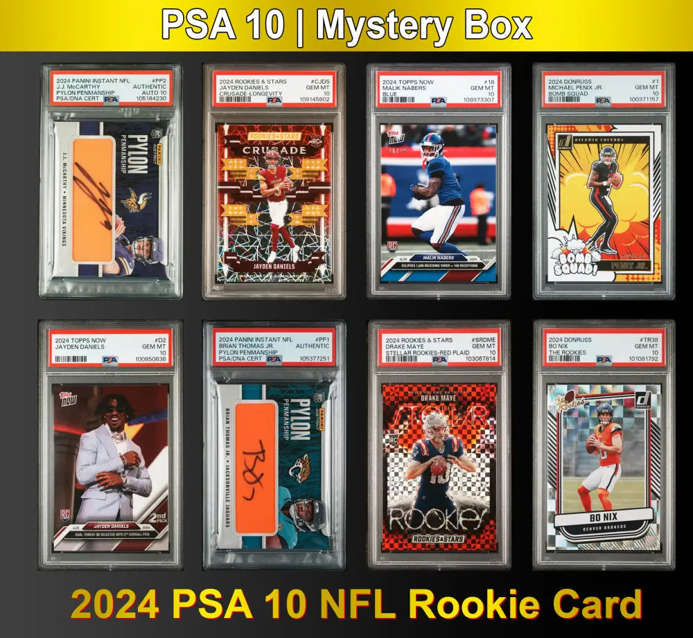 PSA 10 Graded 2024 NFL Rookie Card Mystery Pack (Daniels Nabers Williams & More!) - Football Mystery