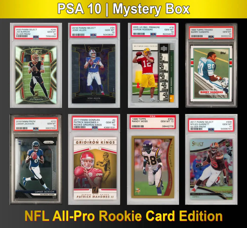 PSA 10 Graded NFL All-PRO Football Rookie Card Mystery Pack - Football Mystery