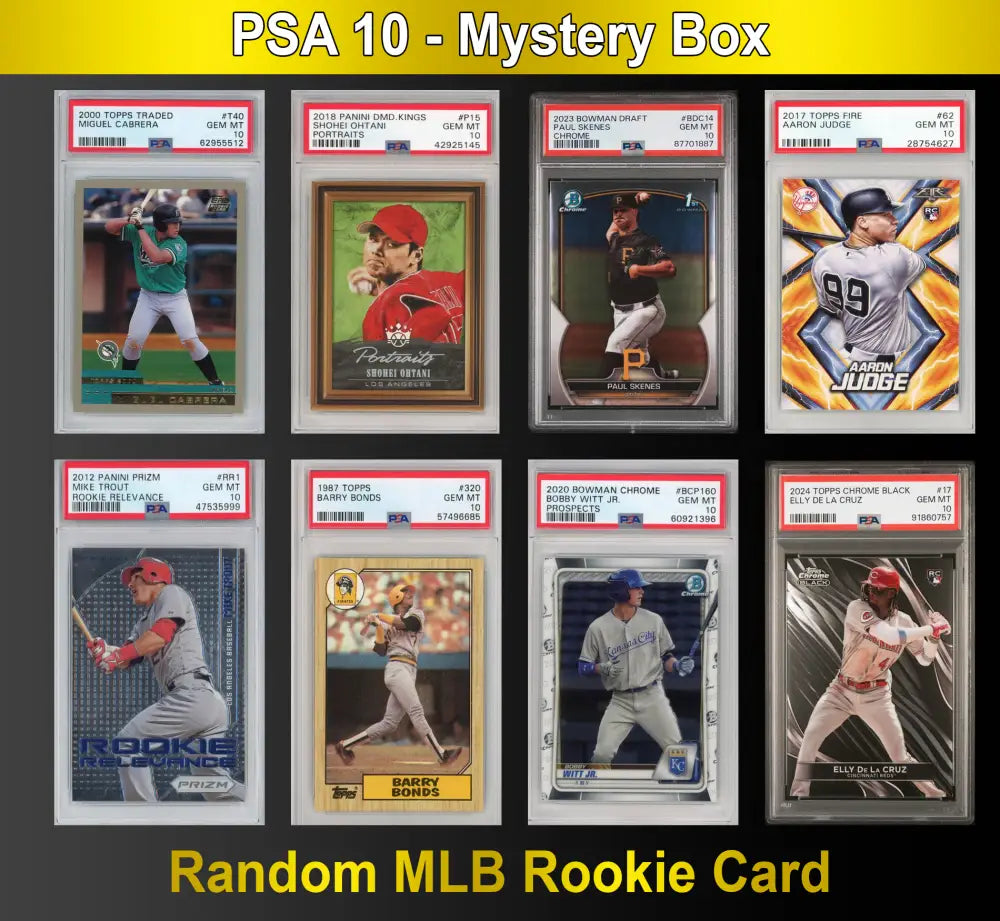 PSA 10 Graded Random MLB Baseball Rookie Card Mystery Pack - Baseball Mystery Boxes – Sealed Packs Cards & Collectibles
