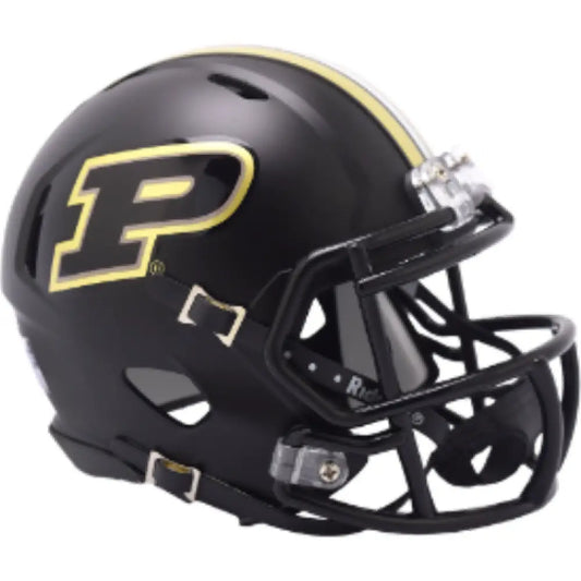Purdue Boilermakers NCAA Mini Chrome Speed Football Helmet Gloss Black- NCAA - Helmets