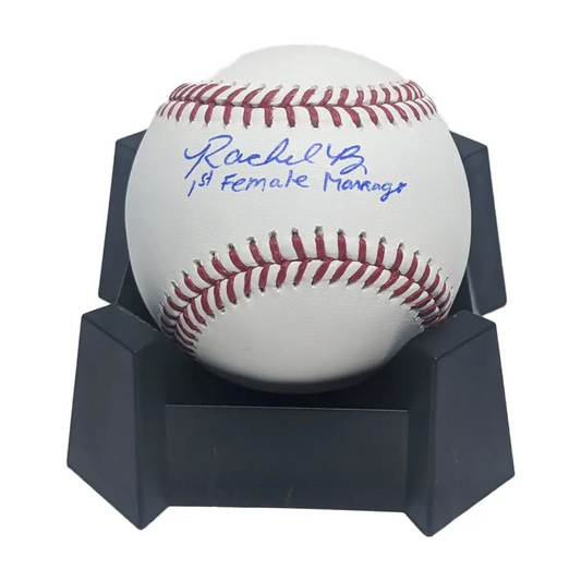 Rachel Balkovec Autographed Official MLB Baseball with 1st Female Manager Inscription. JSA Authentication. - Baseball