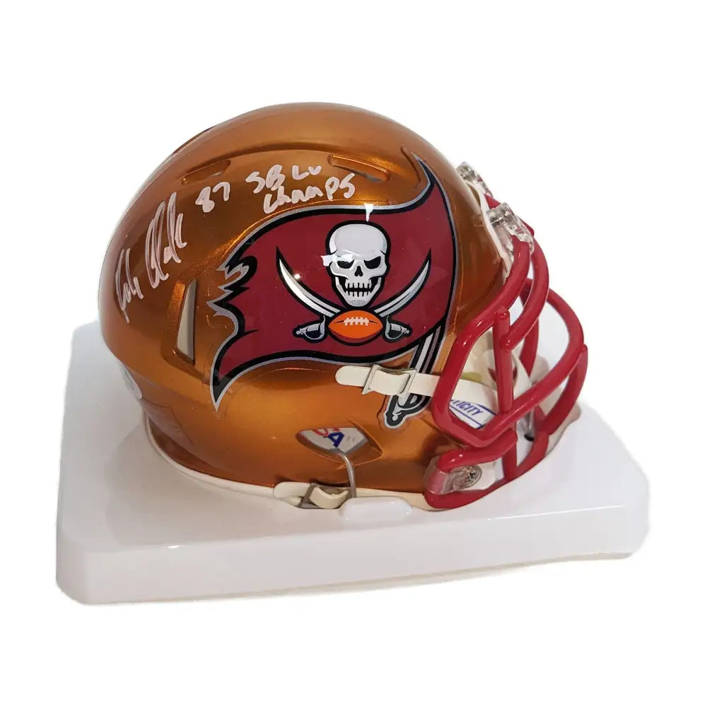 Rob Gronkowski Autographed Tampa Bay Bucs Flash Mini Helmet with SB LV Champs - PSA - Football Memorabilia