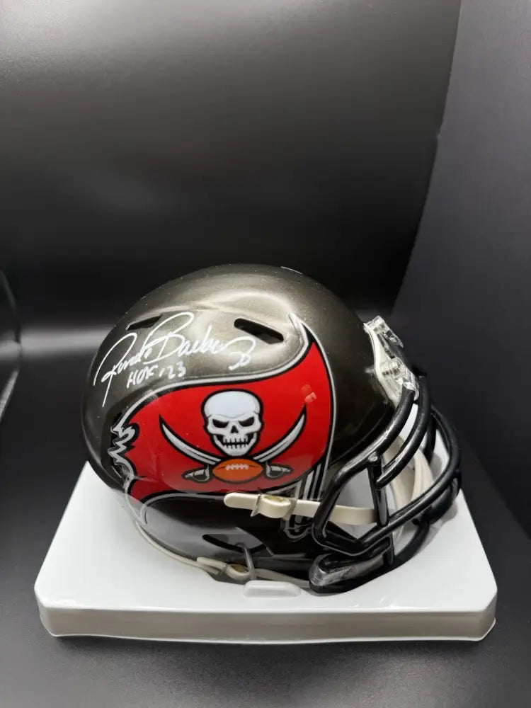 Ronde Barber Signed Buccaneers Mini Helmet “HOF 2023” BAS Witnessed
