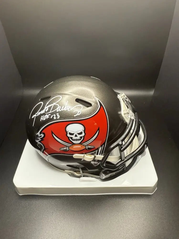 Ronde Barber Signed Buccaneers Mini Helmet “HOF 2023” BAS Witnessed