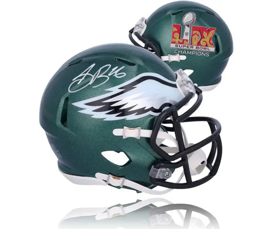Saquon Barkley Philadelphia Eagles Autographed Super Bowl LIX Champions Football Mini-Helmet - Football Memorabilia