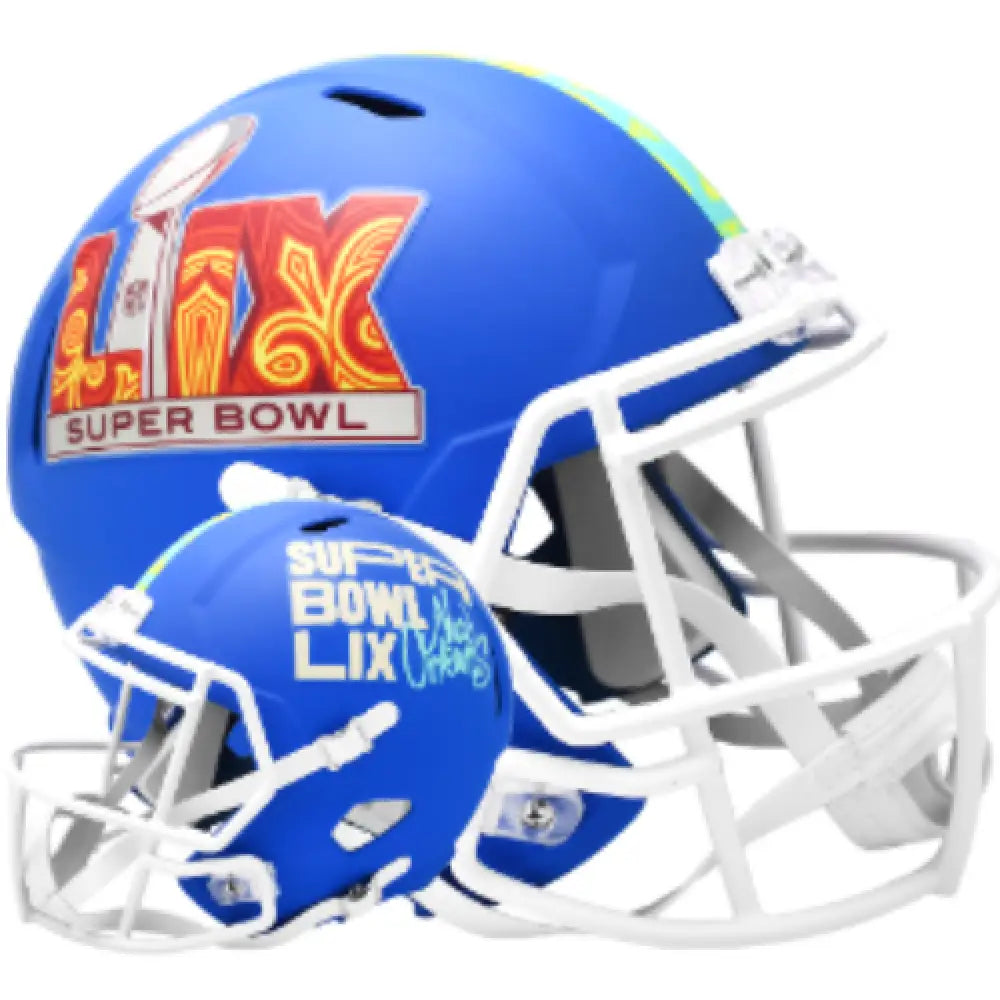Super Bowl 59 Full Size Speed Replica Helmet Flat Royal Blue - NFL - Helmets