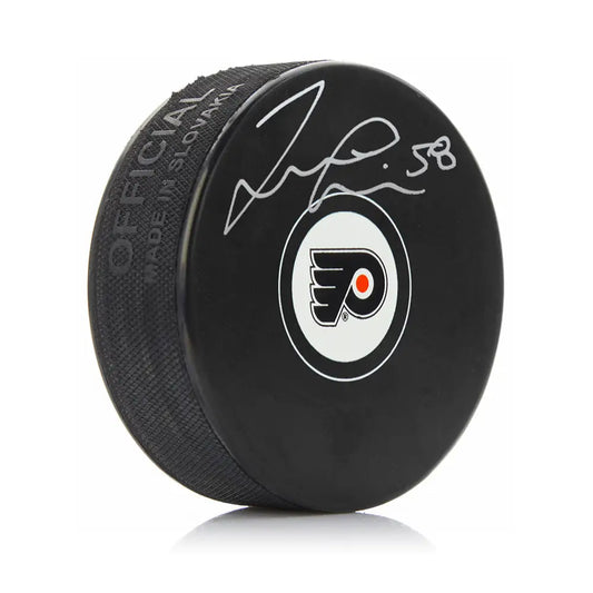 Taylor Leier Autographed Philadelphia Flyers Hockey Puck - Hockey Memorabilia