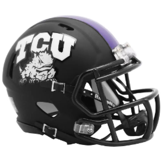TCU Horned Frogs NCAA Mini Speed Football Helmet Matte Black- NCAA - Helmets