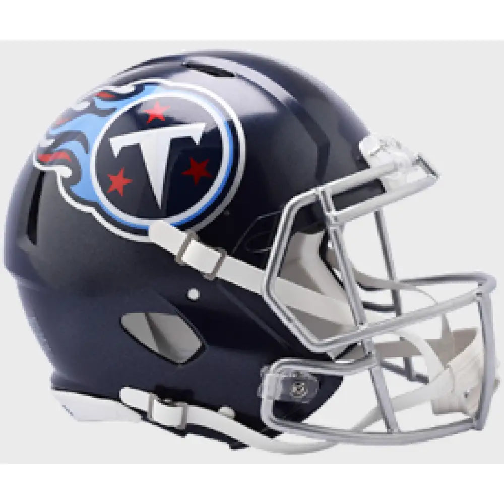 Tennessee Titans Full Size Authentic Revolution Speed Football Helmet Satin Navy Metallic - NFL - Helmets