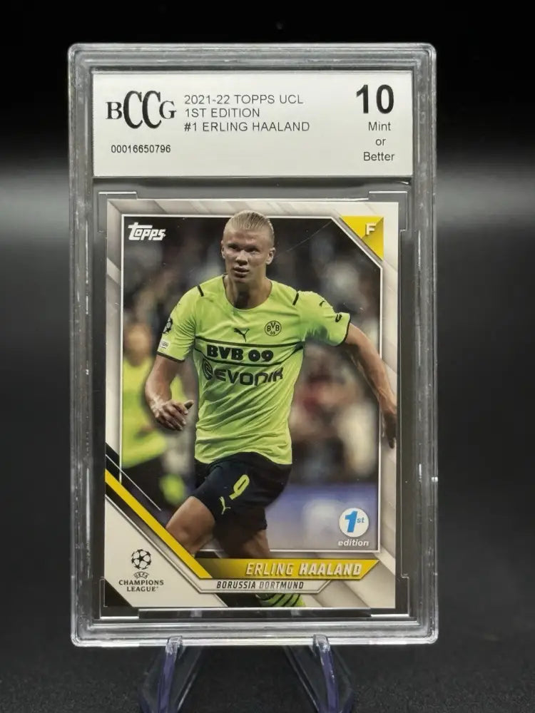 Topps UCL 1st Edition Erling Haaland #1 BCCG 10 Mint Dortmund Champions League