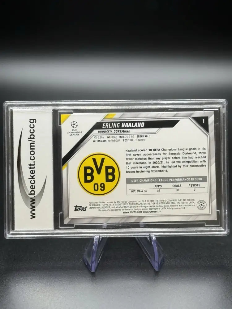 Topps UCL 1st Edition Erling Haaland #1 BCCG 10 Mint Dortmund Champions League