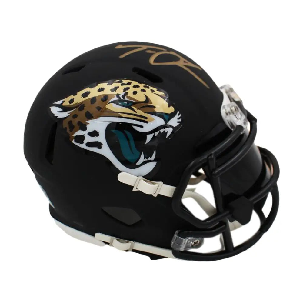 Trevor Lawrence Autographed Jaguars Flat Black Mini Helmet - Fanatics Auth - Football Memorabilia