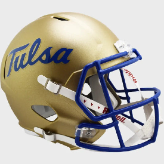 Tulsa Golden Hurricane Full Size Speed Replica Football Helmet Script- NCAA - Helmets