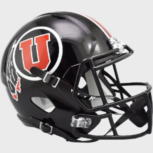 Utah Utes Full Size Speed Replica Football Helmet Black- NCAA - Helmets