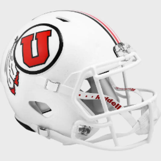 Utah Utes Full Size Speed Replica Football Helmet White - NCAA - Helmets