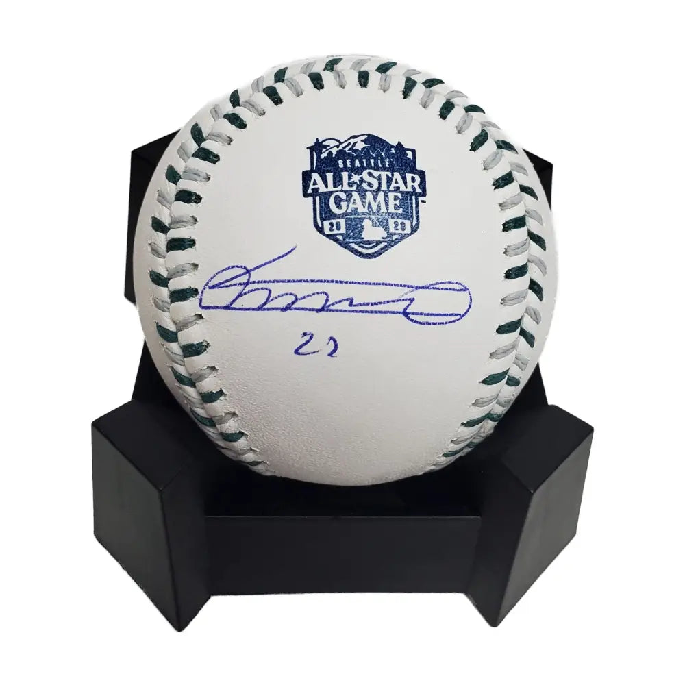 Vladimir Guerrero signed 2023 All-Star game Baseball w/ #27 Inscription-BAS - Baseball Memorabilia