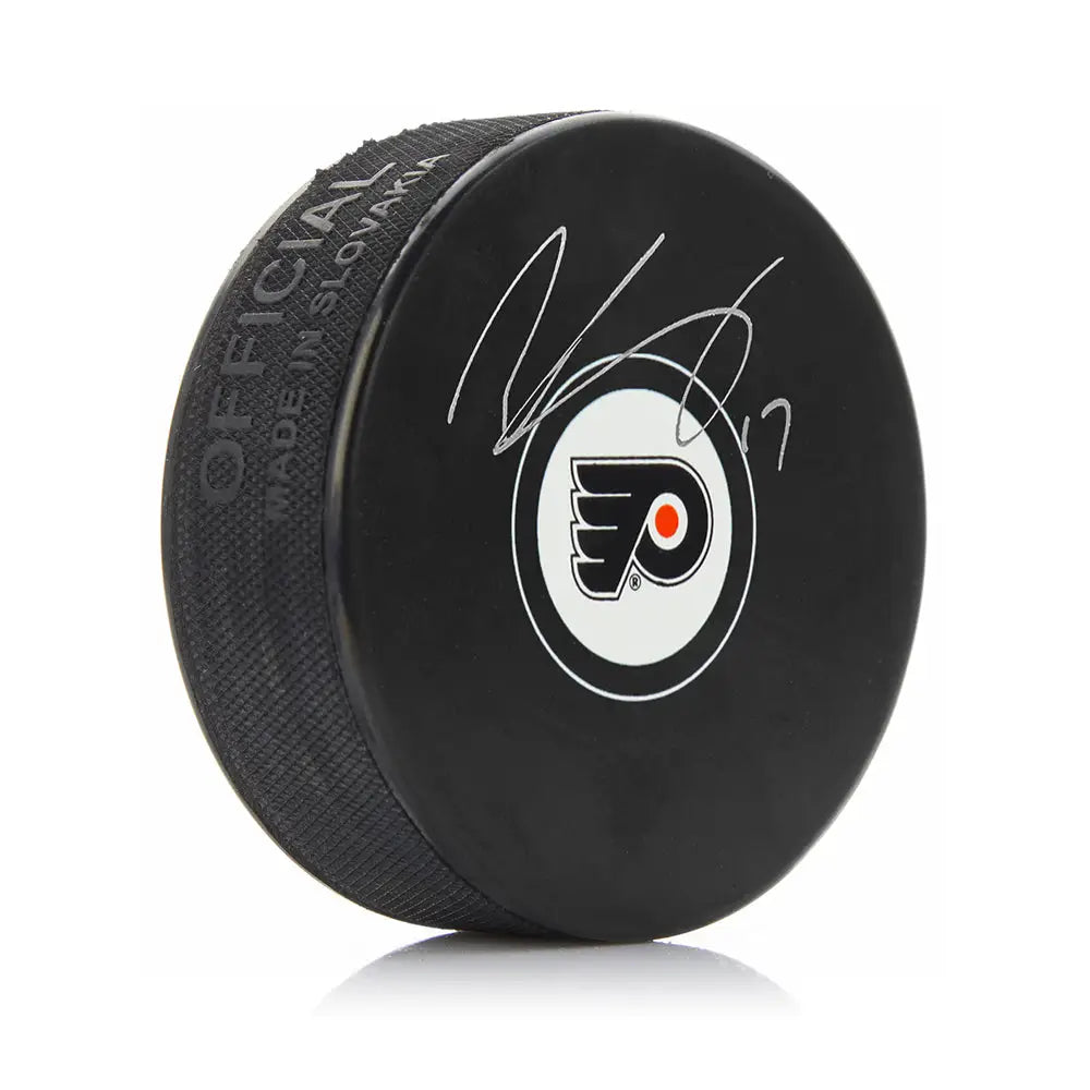 Wayne Simmonds Autographed Philadelphia Flyers Hockey Logo Puck - Hockey Memorabilia
