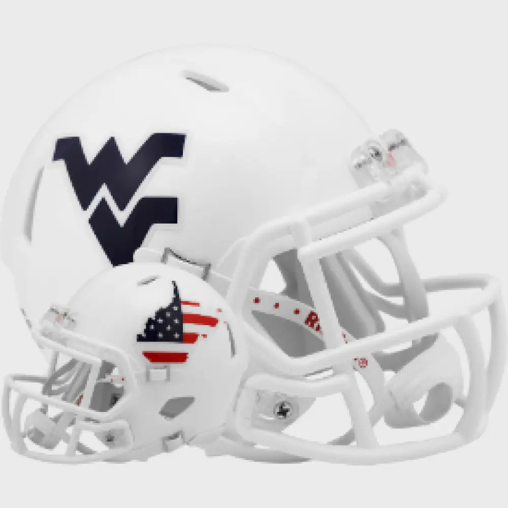 West Virginia Mountaineers NCAA Mini Speed Football Helmet Stars and Stripes NCAA - Helmets