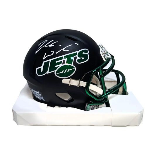 Zach Wilson Autographed Hand Signed Riddell New York Jets On Field Alternate Mini Football Helmet - BAS Beckett