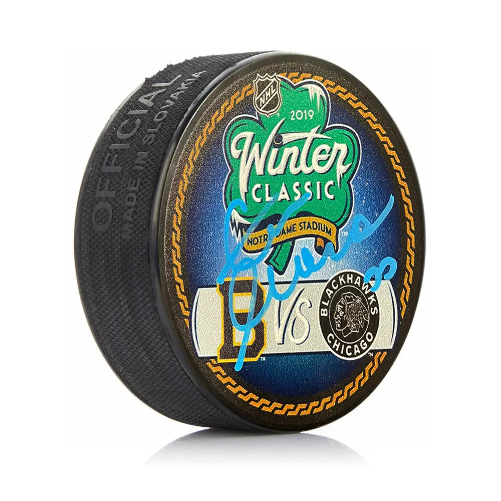Zdeno Chara Boston Bruins Autographed 2019 Winter Classic Hockey Puck - Hockey Memorabilia